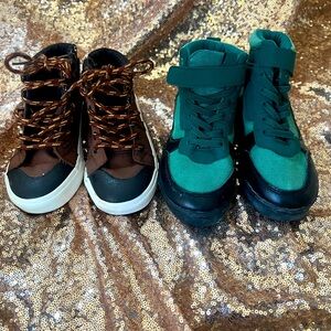Kids Sneakers in Brown and Teal
